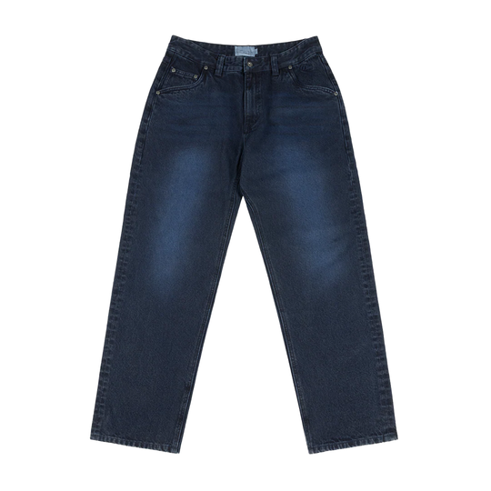 Relaxed Denim Jeans, Sandblasted True Blue