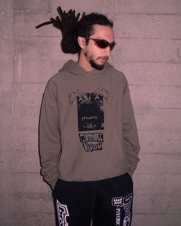 Brain Dead Future Vision Pullover Hood, Coffee