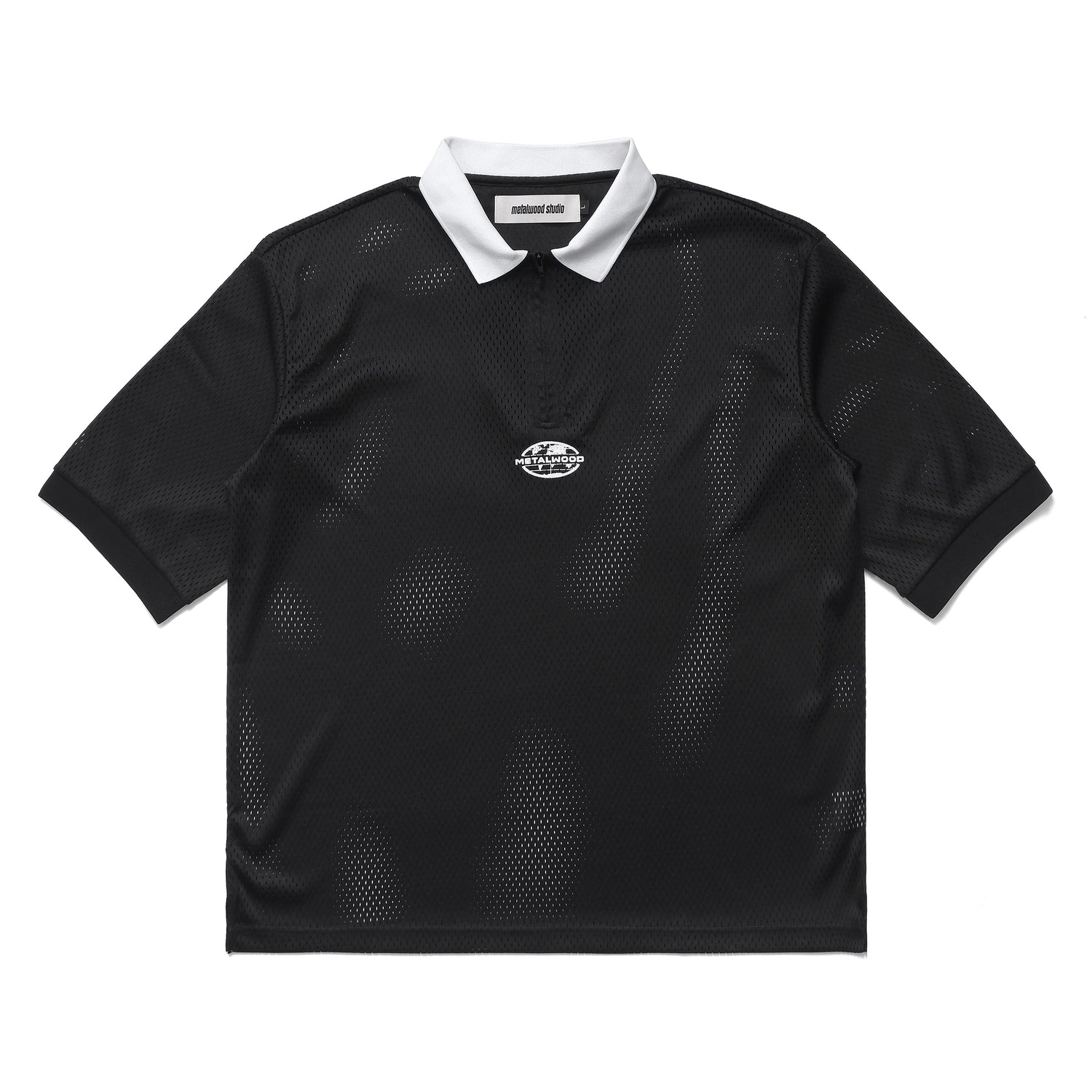 Quarter Zip Jersey Polo, Black