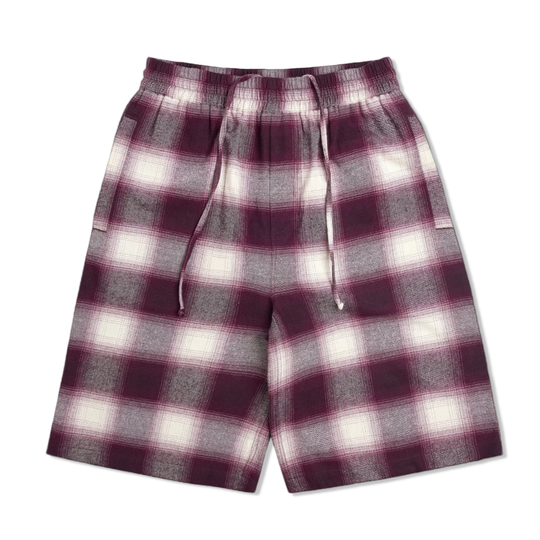 VHS Shorts, Berry Ombre Plaid