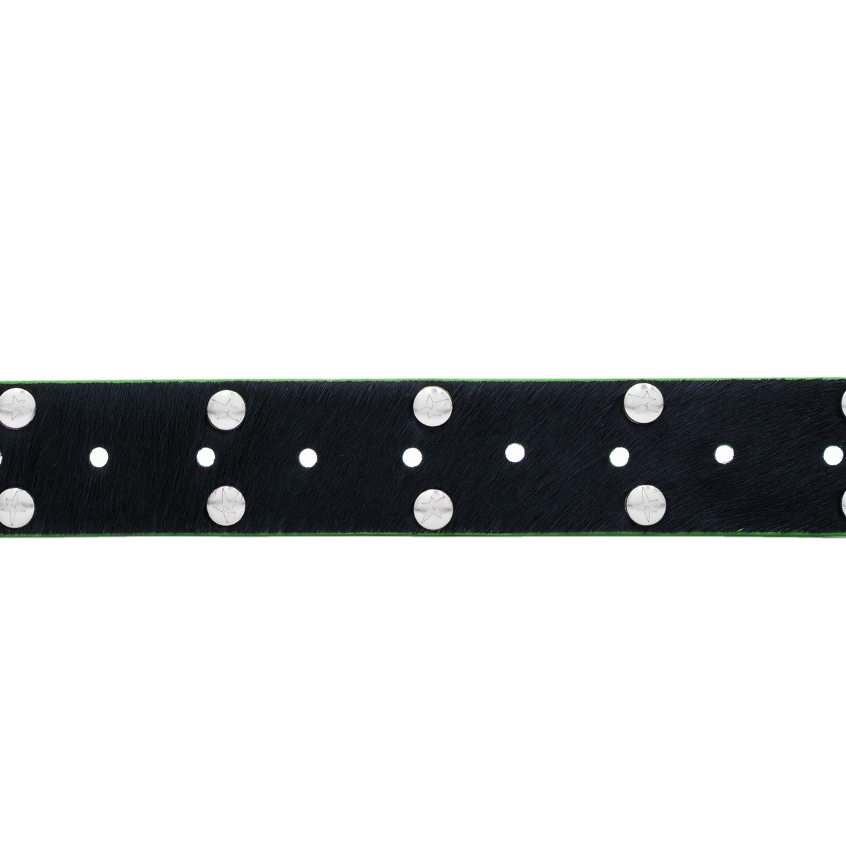 Pony Hair Studded Belt, Black