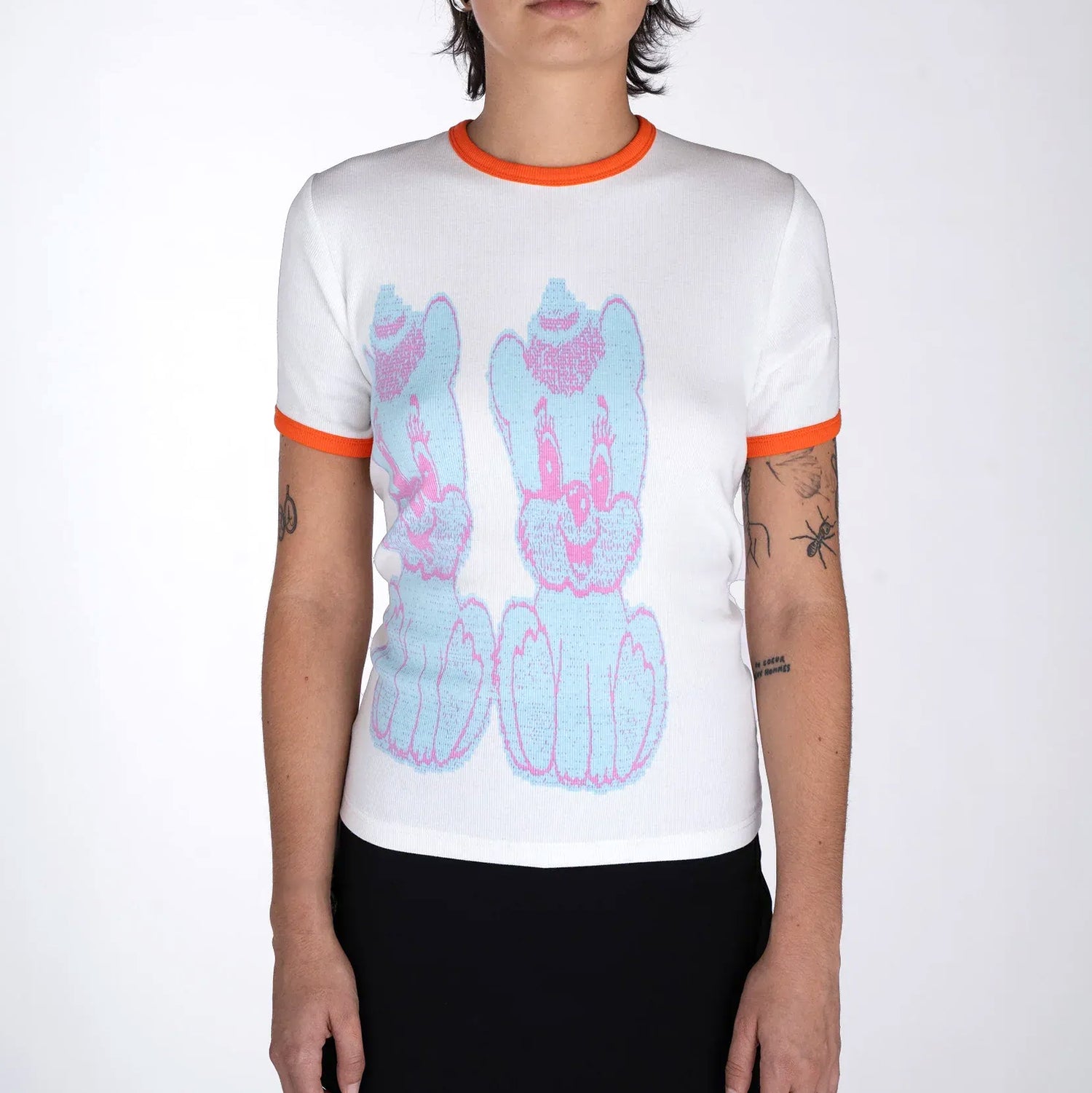 Cutie Ringer Unisex Tee, White