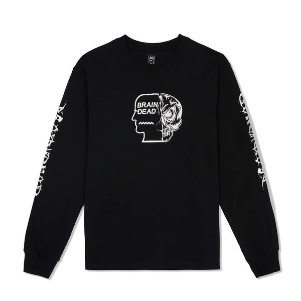 Brain Dead Skull Mech Long Sleeve Tee, Black