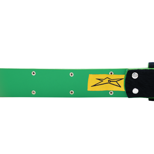 Carpet Company Pony Hair Studded Belt, Black