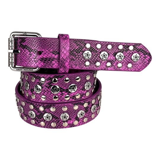 Studded Snake Belt, Pink