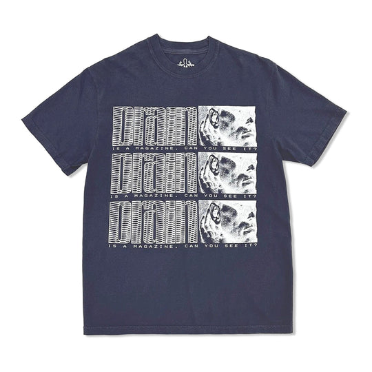 'Drain Is A Magazine' Tee Designed By Ed Davis, Navy