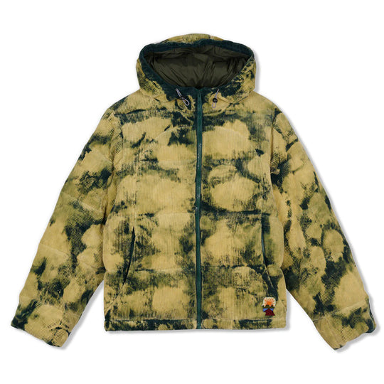 Bleach Dyed Dimension Puffer Jacket, Olive