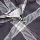 Crib Checked Zip-Thru Hood, Blue