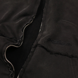 Raw Edge Zip-Thru Pullover Hood, Black