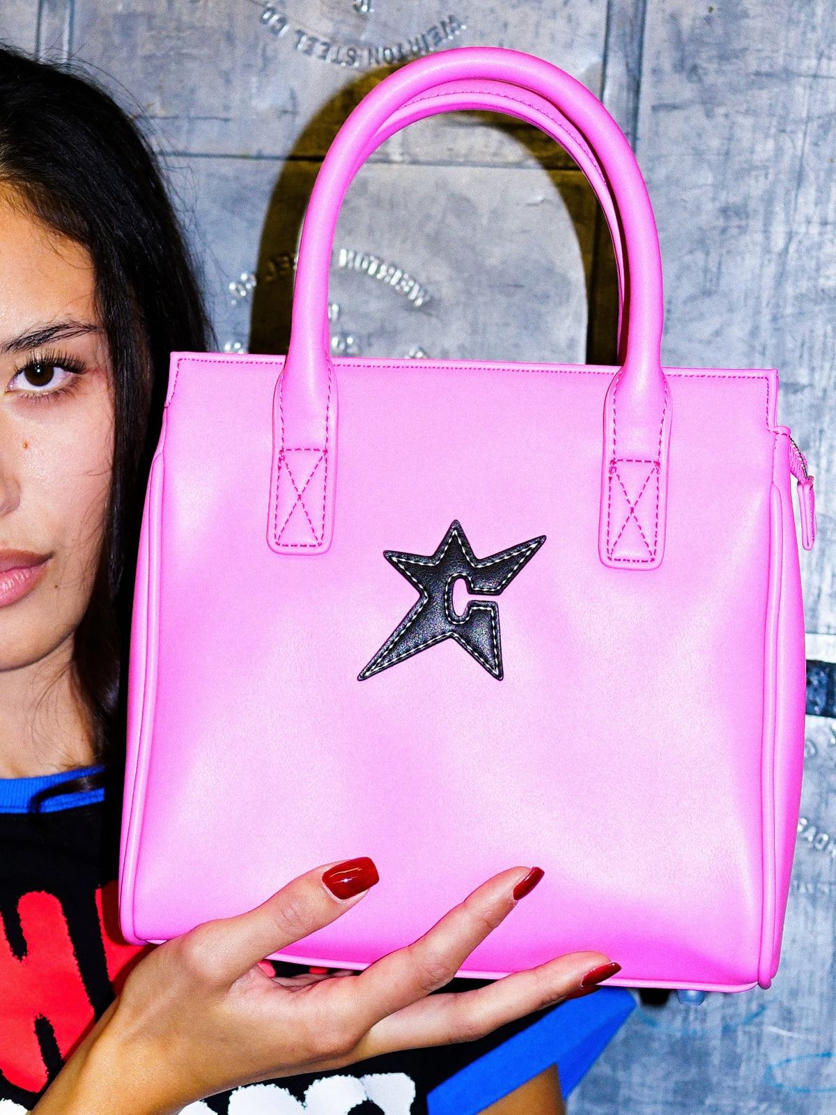 C-Star Leather Purse, Rose