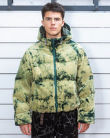 Bleach Dyed Dimension Puffer Jacket, Olive