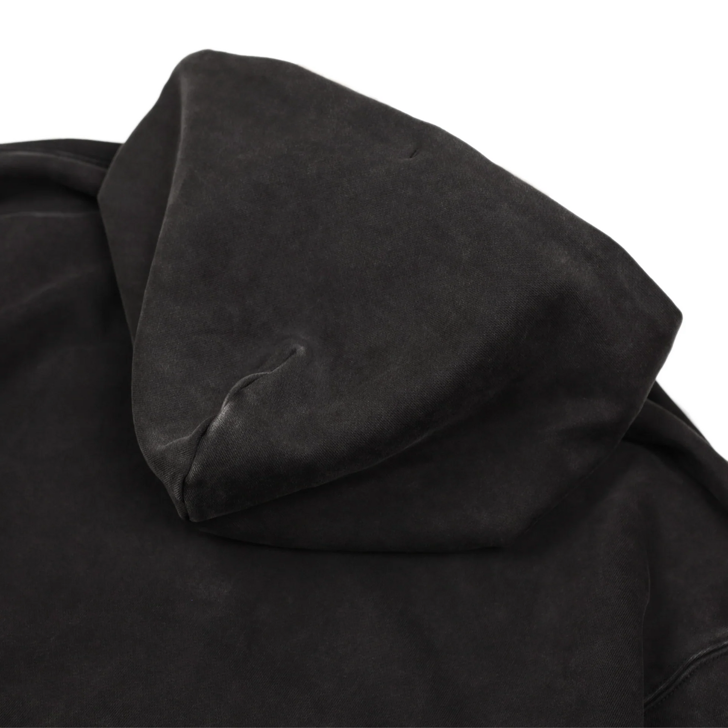 Raw Edge Zip-Thru Pullover Hood, Black