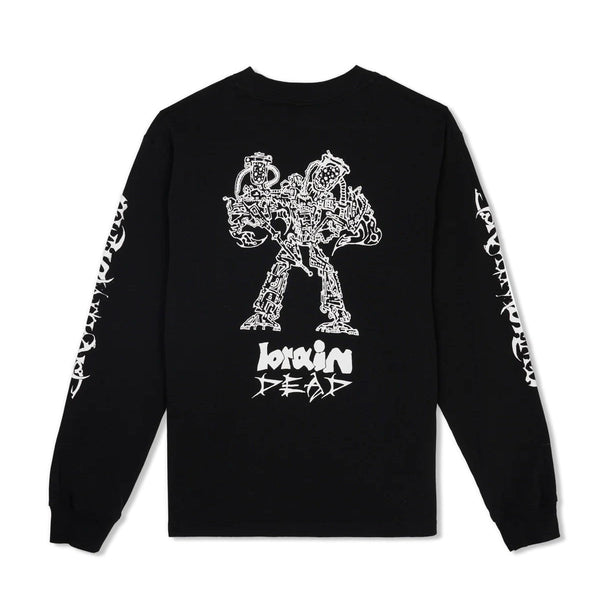 Brain Dead Skull Mech Long Sleeve Tee, Black