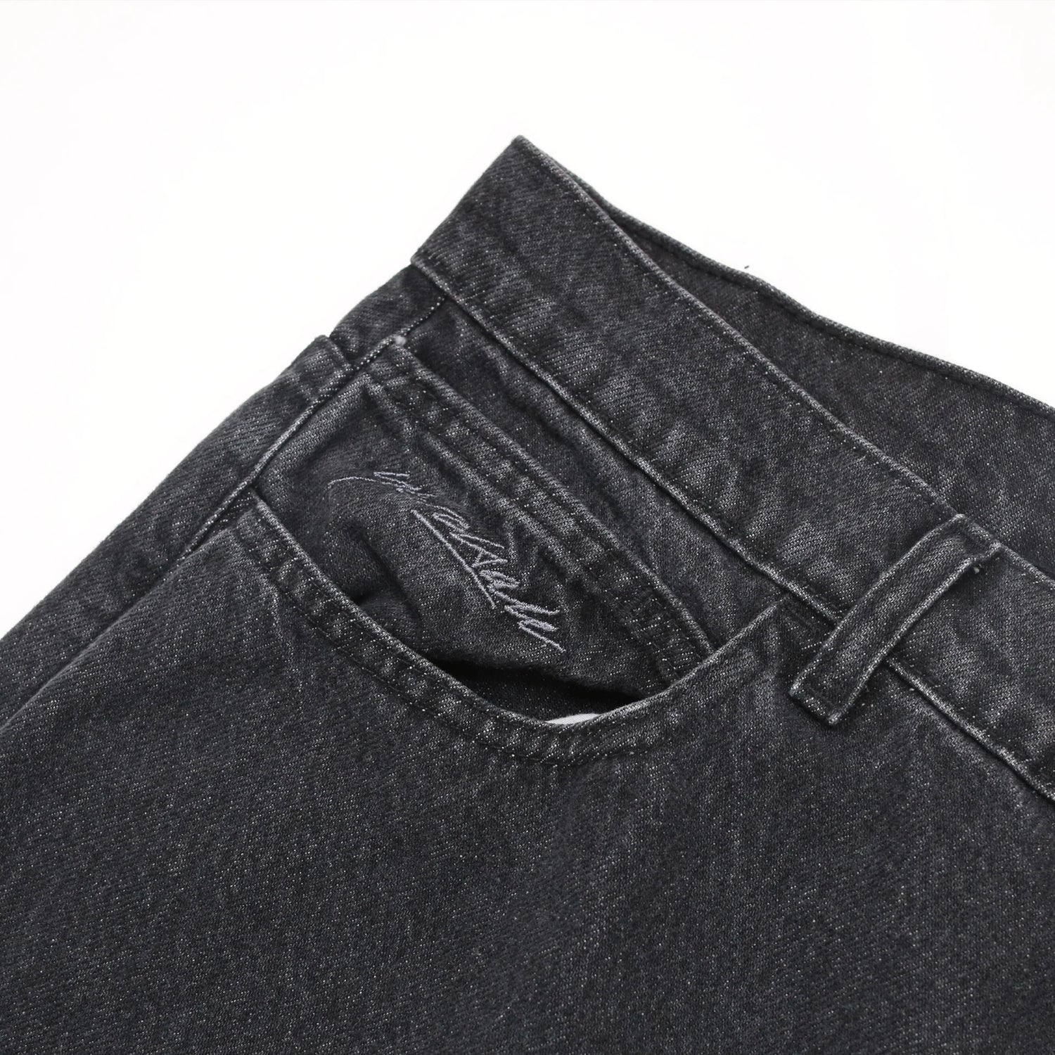 Slub Stain Phantasy Denim Jean, Black