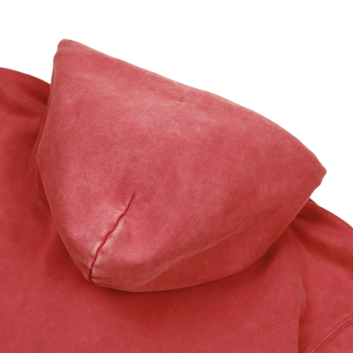 Raw Edge Zip-Thru Pullover Hood, Red