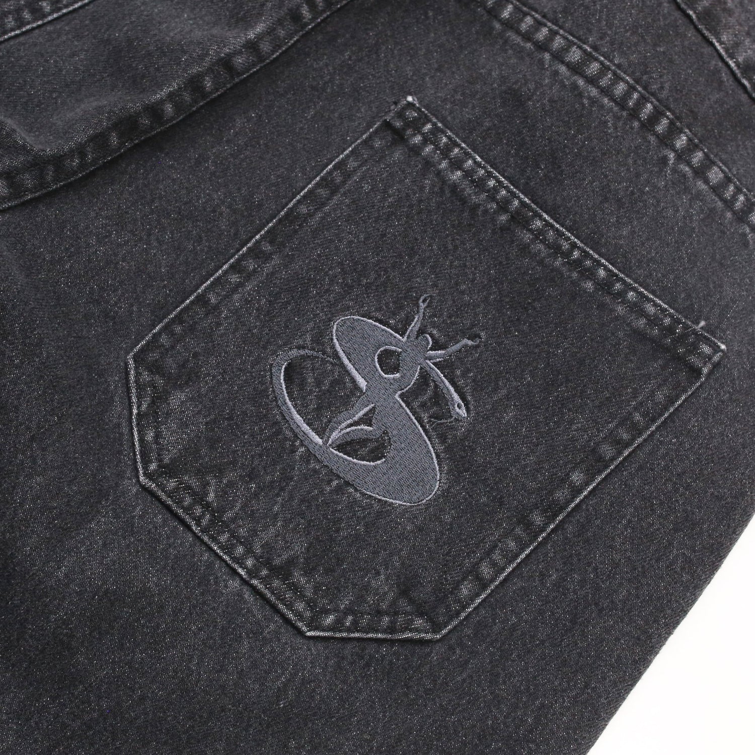 Slub Stain Phantasy Denim Jean, Black