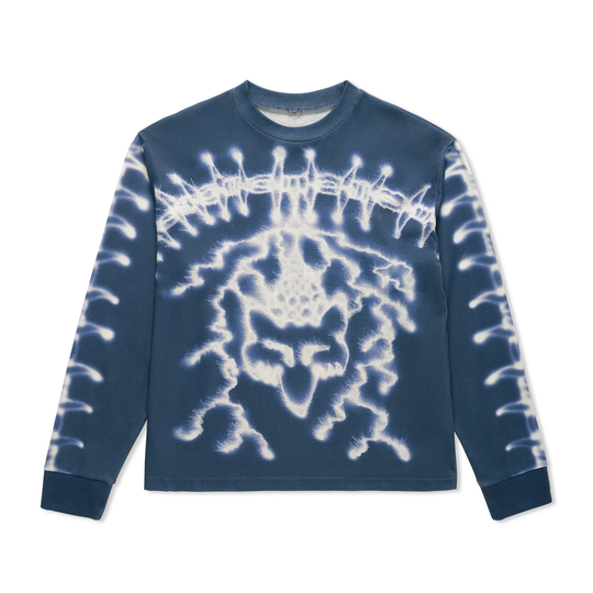 Fox Lab Airbrushed L/S Tee, Blue