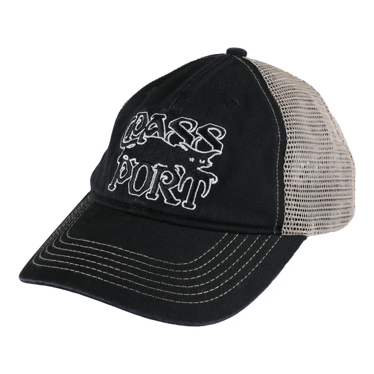 Slinkin" Leagues trucker Hat, Washed Black