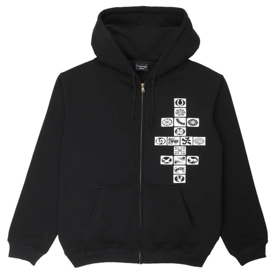 Kollaasi Zip-Thru Pullover Hood, Black