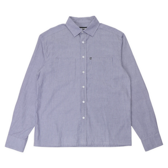Workers Stripe Long Sleeve Shirt, Indigo