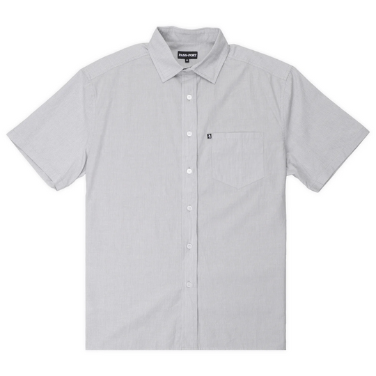 Workers Stripe Short Sleeve Shirt, Stone