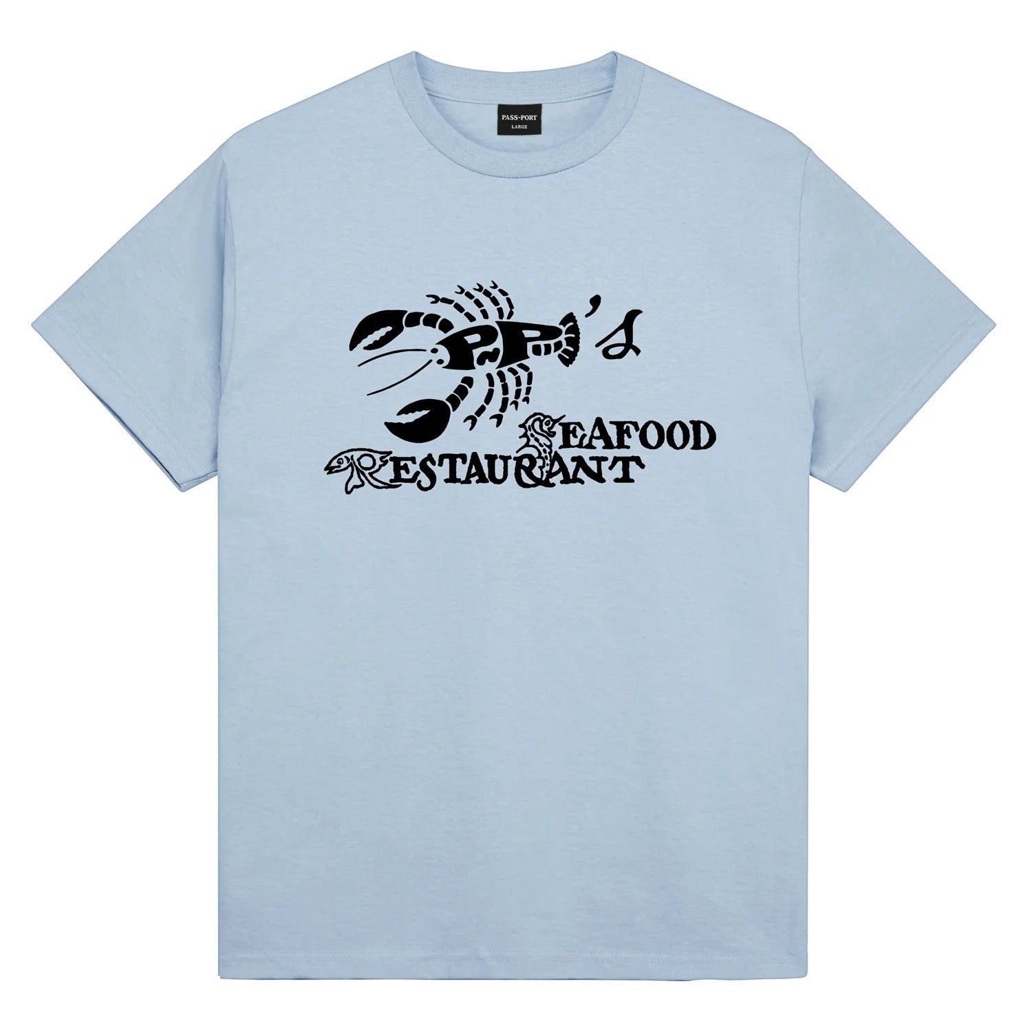 Seafood Staff Tee, Stonewash Blue