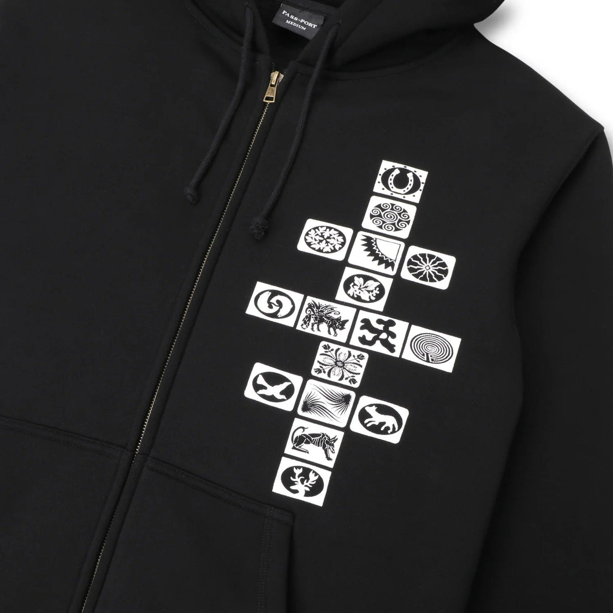 Kollaasi Zip-Thru Pullover Hood, Black