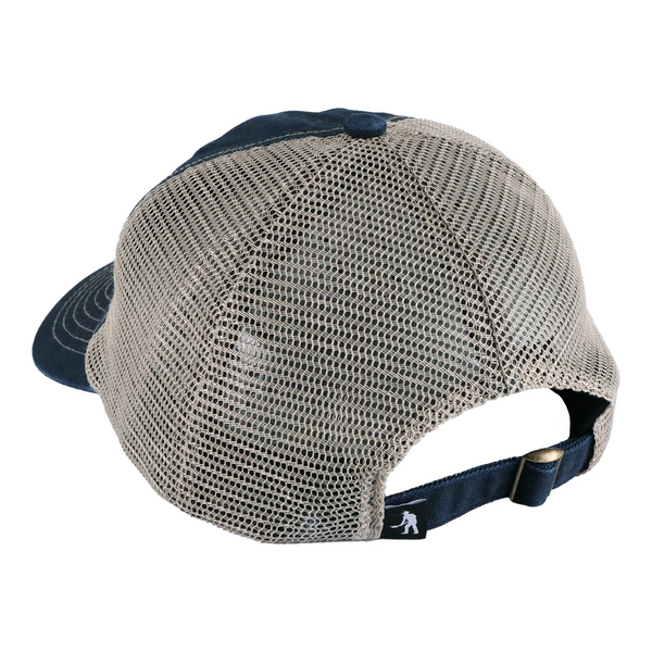 Pass~Port Slinkin" Leagues trucker Hat, Washed Navy