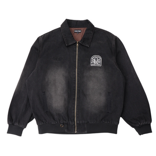 Hercu~locks Recycled Denim Freight Jacket, Washed Black
