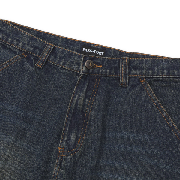 Pass~Port Workers Club Classic Jean Short, Washed Dark indigo