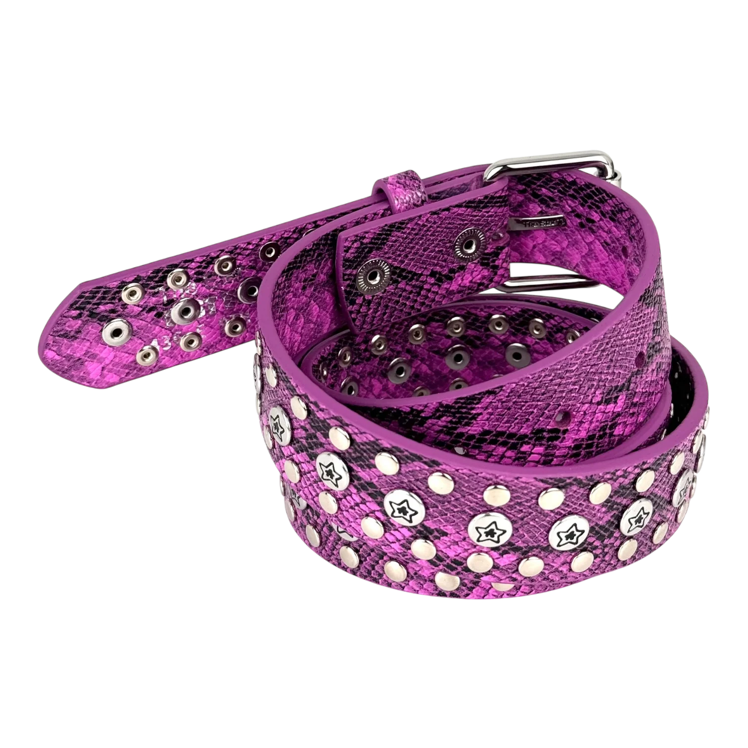 Studded Snake Belt, Pink