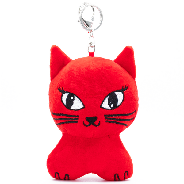 Carpet Company Cat Plushie Keychain, Red