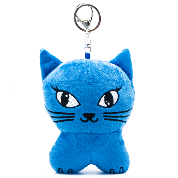 Carpet Company Cat Plushie Keychain, Blue