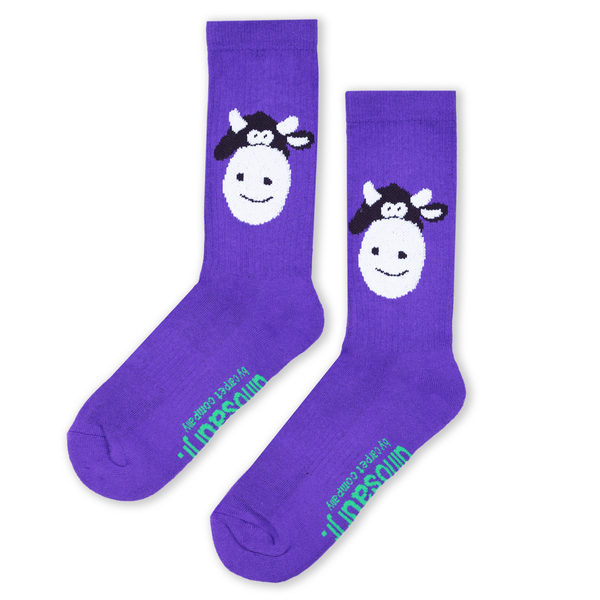 Carpet Company Dino Jr Cow Sock, Purple