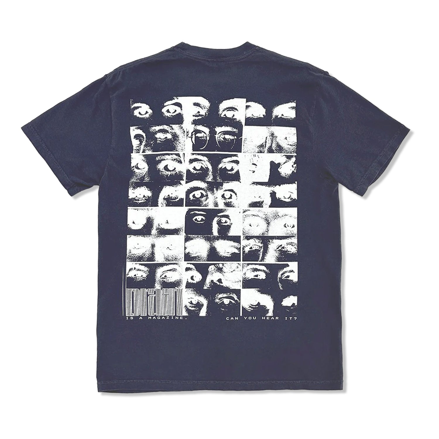 'Drain Is A Magazine' Tee Designed By Ed Davis, Navy