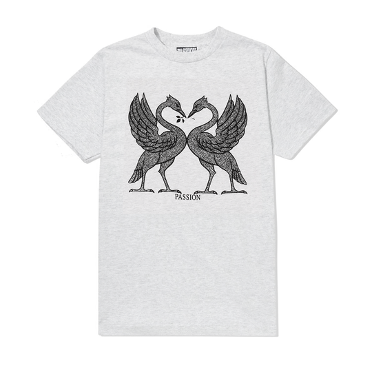 Birds Tee, Grey marl