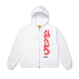 Dragon Zip-Thru Pullover Hood, White