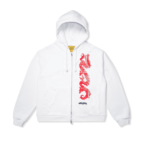 Carpet Company Dragon Zip-Thru Pullover Hood, White