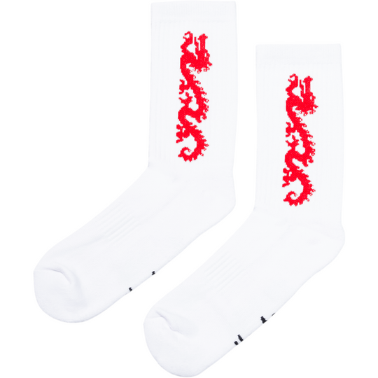 Dragon Socks, White