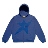 Puff Print Zip-Thru Pullover, Blue