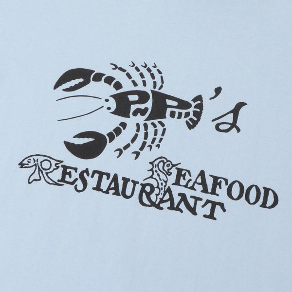 Pass~Port Seafood Staff Tee, Stonewash Blue