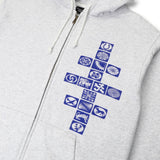 Kollaasi Zip-Thru Pullover Hood, White Marle
