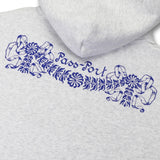 Kollaasi Zip-Thru Pullover Hood, White Marle