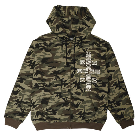 Kollaasi Zip-Thru Pullover Hood, Woodland Camo