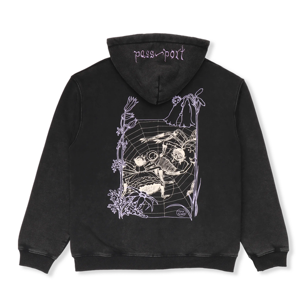 Pass~Port Webbed Bed Zip-Thru Pullover Hood, Acid Black