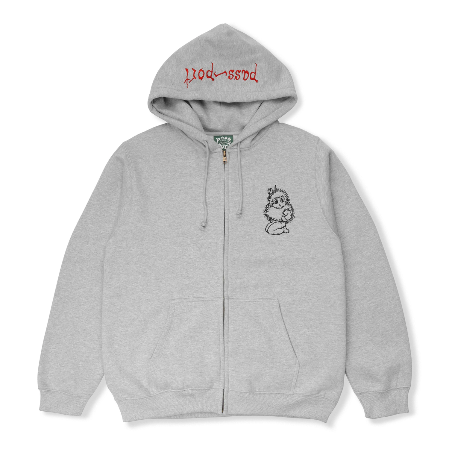 Webbed Bed Zip-Thru Pullover Hood, Ash