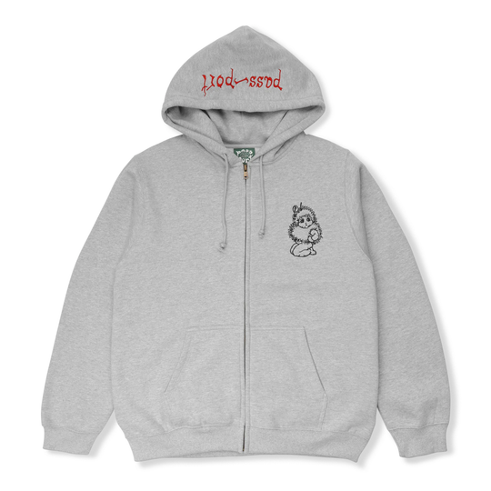 Webbed Bed Zip-Thru Pullover Hood, Ash