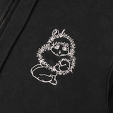 Webbed Bed Zip-Thru Pullover Hood, Acid Black