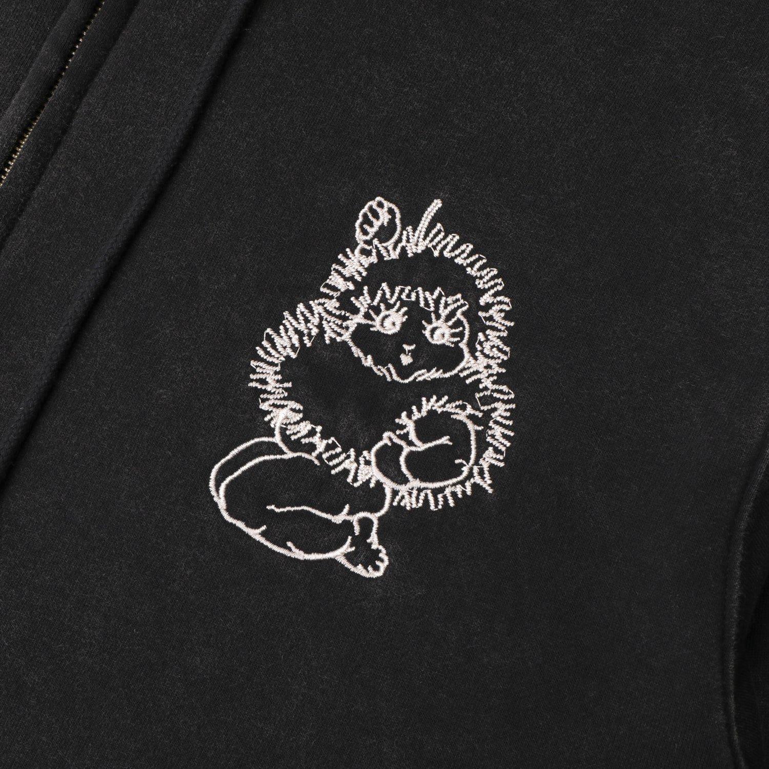 Webbed Bed Zip-Thru Pullover Hood, Acid Black