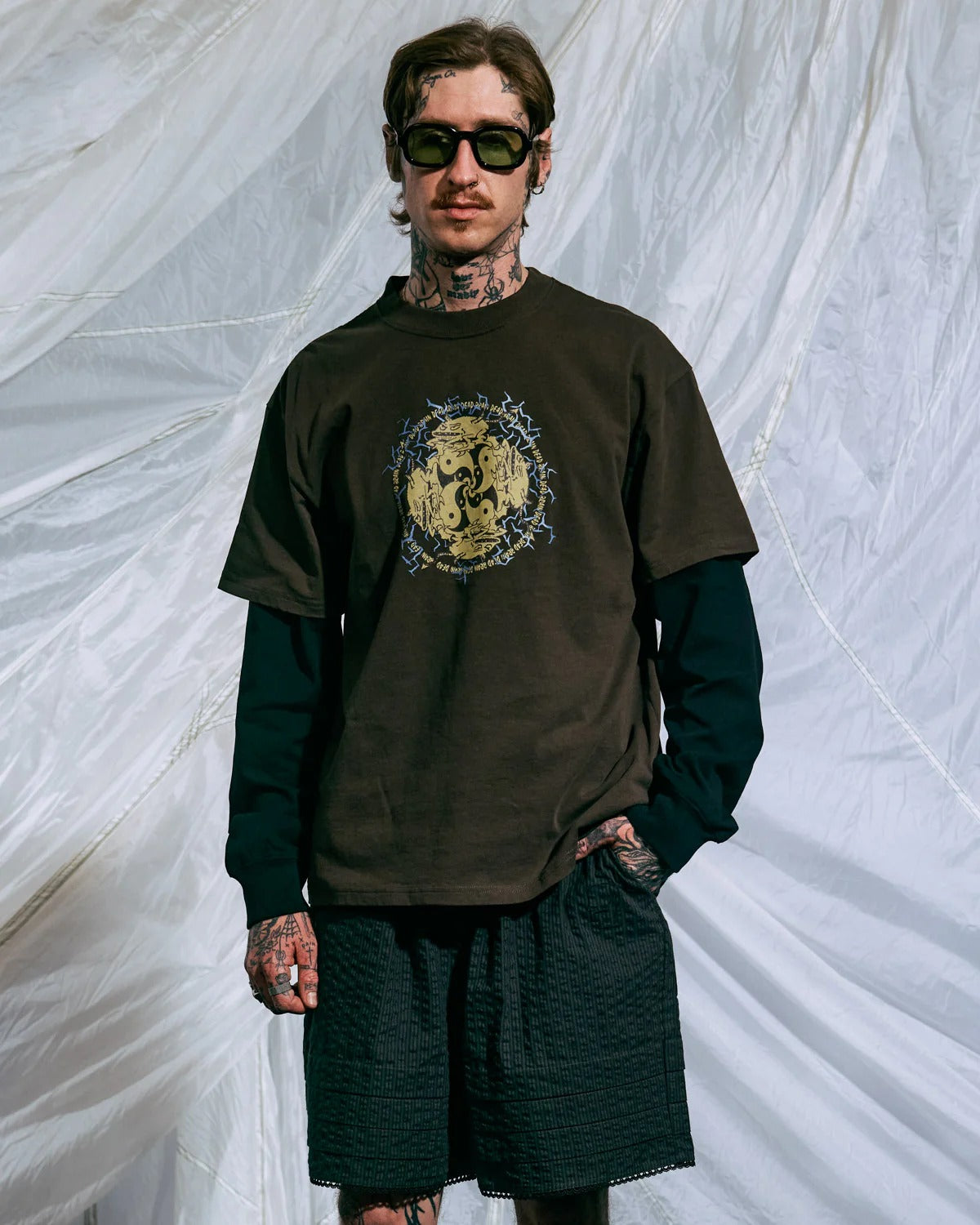 Ying Yang Run Tee, Brown